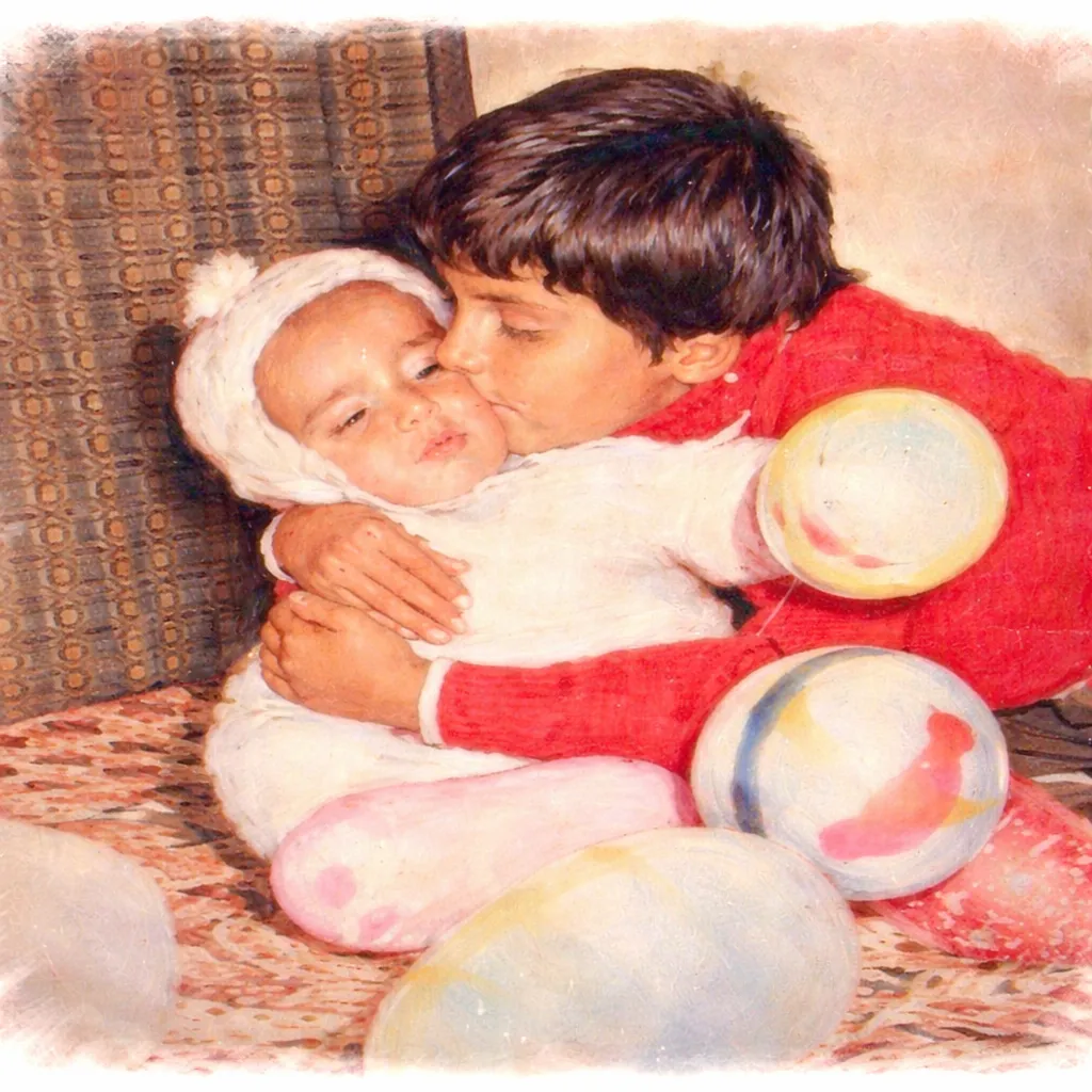 Young Sachin and Salil Chaudhry as children in India, circa early 1990s